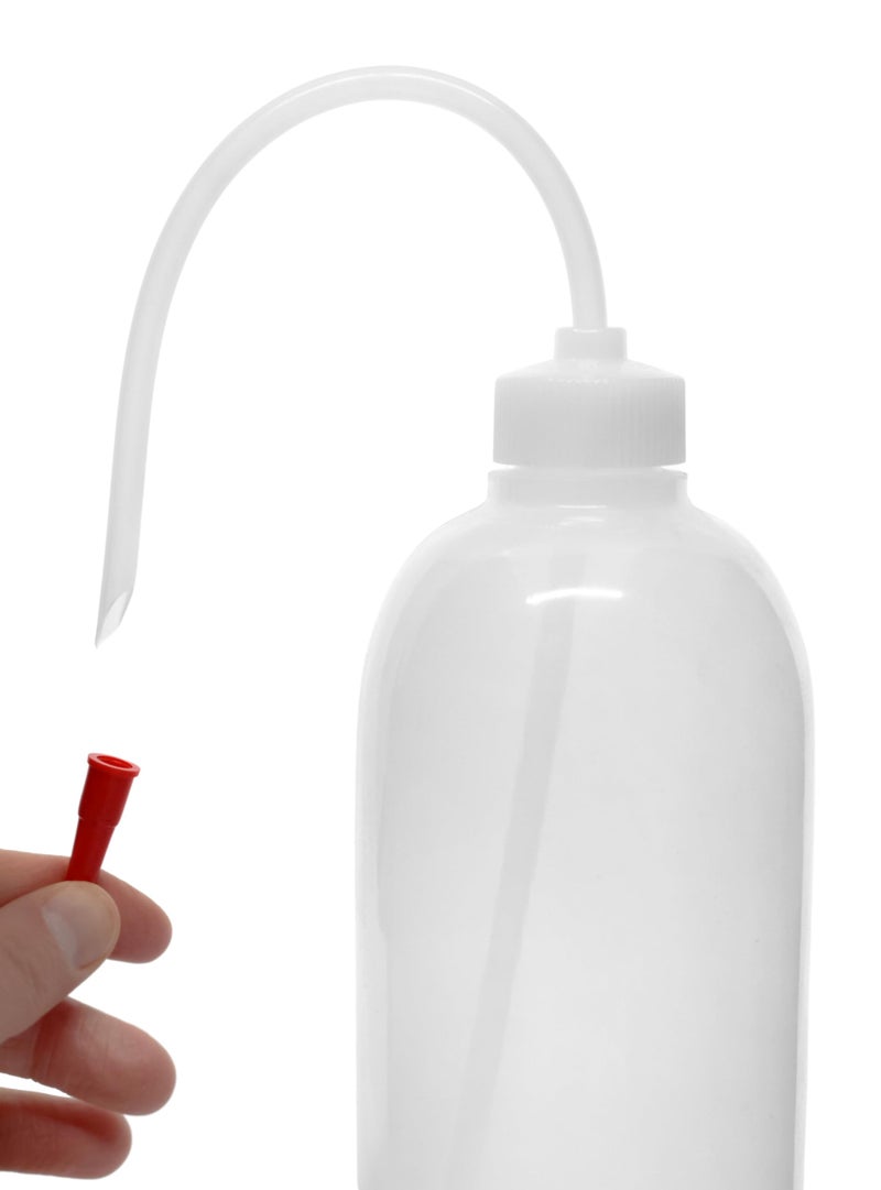 EISCO Wash Bottle, 500ml - Polyethylene - Translucent, Unbreakable - Screw Cap with Flexible Delivery Tube for Dispensing Liquid - Includes Tube Cap Labs - Image 3